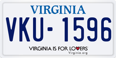 VA license plate VKU1596