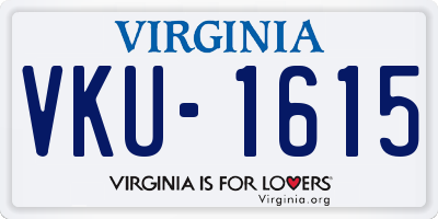 VA license plate VKU1615