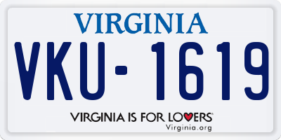 VA license plate VKU1619