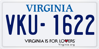 VA license plate VKU1622
