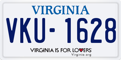 VA license plate VKU1628