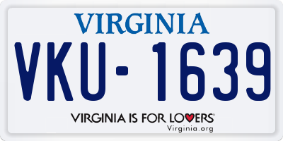 VA license plate VKU1639