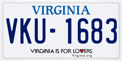 VA license plate VKU1683