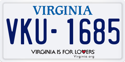 VA license plate VKU1685