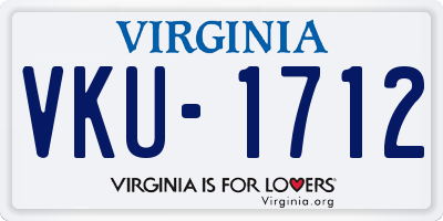 VA license plate VKU1712