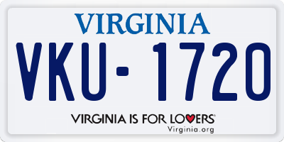 VA license plate VKU1720