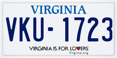 VA license plate VKU1723