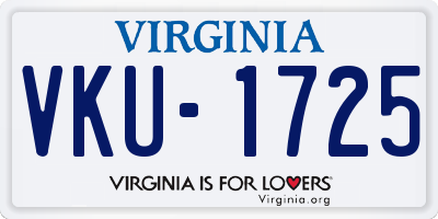 VA license plate VKU1725
