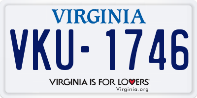 VA license plate VKU1746