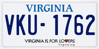 VA license plate VKU1762