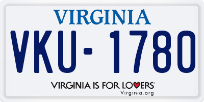 VA license plate VKU1780
