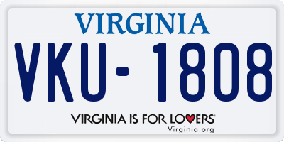 VA license plate VKU1808
