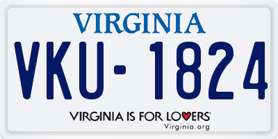 VA license plate VKU1824
