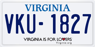 VA license plate VKU1827