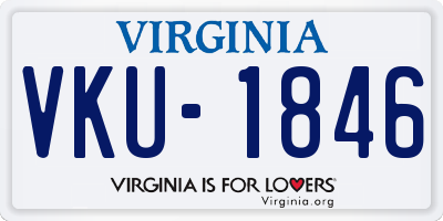 VA license plate VKU1846