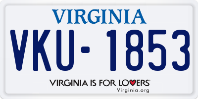 VA license plate VKU1853