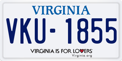 VA license plate VKU1855