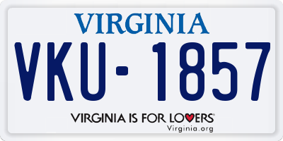 VA license plate VKU1857