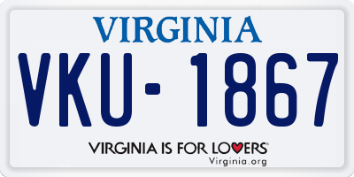 VA license plate VKU1867