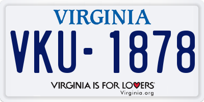 VA license plate VKU1878