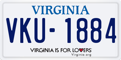 VA license plate VKU1884