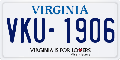 VA license plate VKU1906