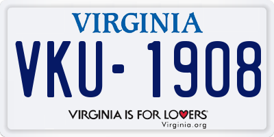 VA license plate VKU1908