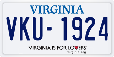 VA license plate VKU1924