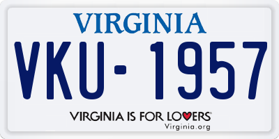 VA license plate VKU1957