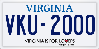 VA license plate VKU2000