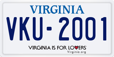 VA license plate VKU2001