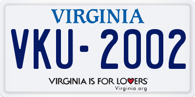 VA license plate VKU2002