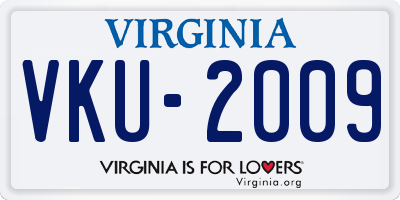 VA license plate VKU2009