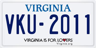 VA license plate VKU2011