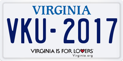 VA license plate VKU2017