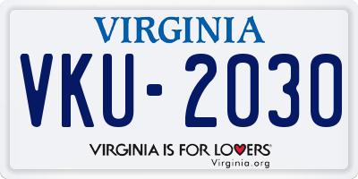 VA license plate VKU2030