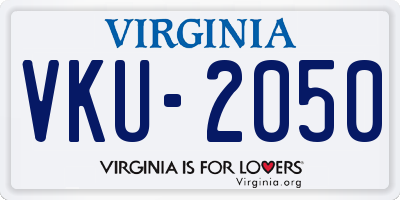 VA license plate VKU2050