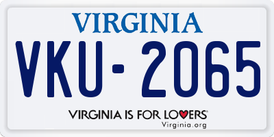 VA license plate VKU2065
