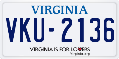 VA license plate VKU2136