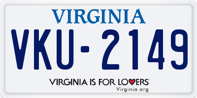 VA license plate VKU2149