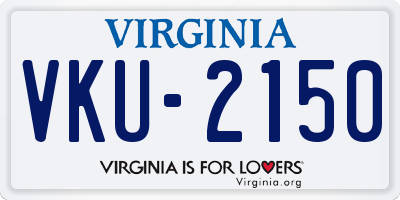 VA license plate VKU2150