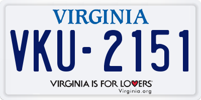VA license plate VKU2151