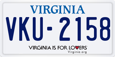 VA license plate VKU2158