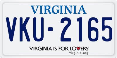VA license plate VKU2165