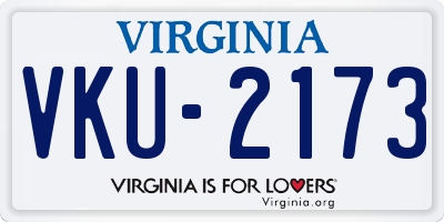 VA license plate VKU2173