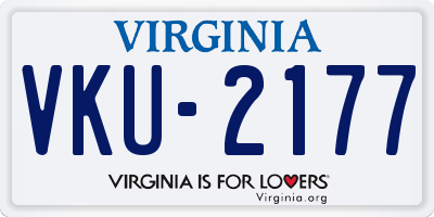 VA license plate VKU2177
