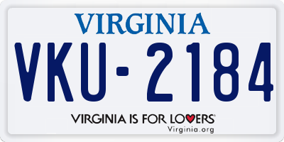VA license plate VKU2184
