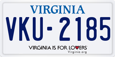 VA license plate VKU2185
