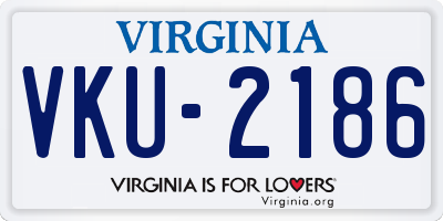 VA license plate VKU2186