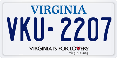VA license plate VKU2207